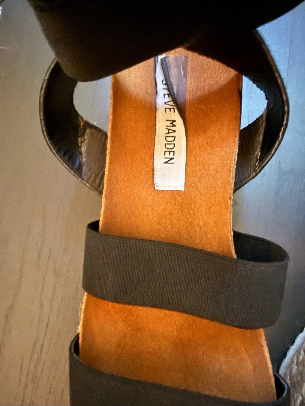 Steve Madden Black Strappy Espadrille Platform Sandals